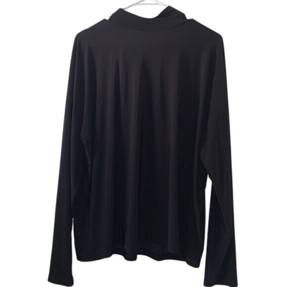 Nine West Black Long Sleeve Blouse With Tie Neck Detail XXL Polyester Spandex - Picture 7 of 9